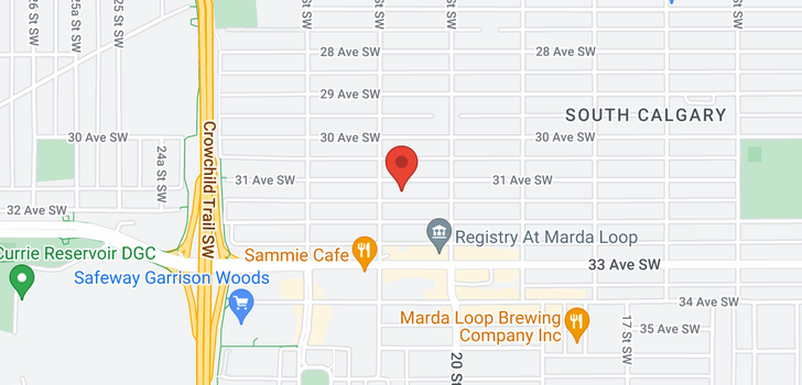 map of 2129 31 Avenue SW